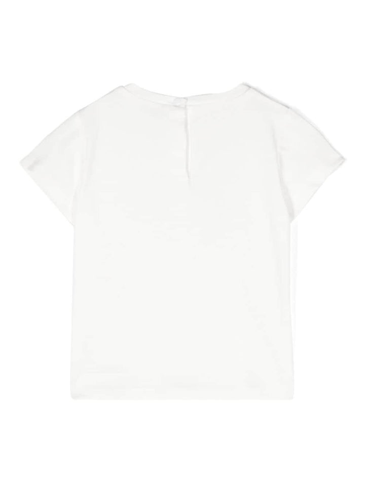 T-shirt bianca per neonata con logo