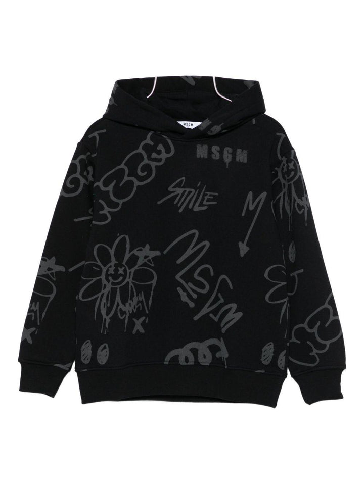 Felpa nera per bambino F5MSJBHS246 110 Msgm Kids 
