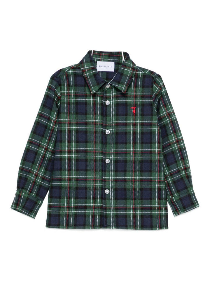 Camicia verde/blu per neonato TIA25053CA MAD Trussardi Kids 