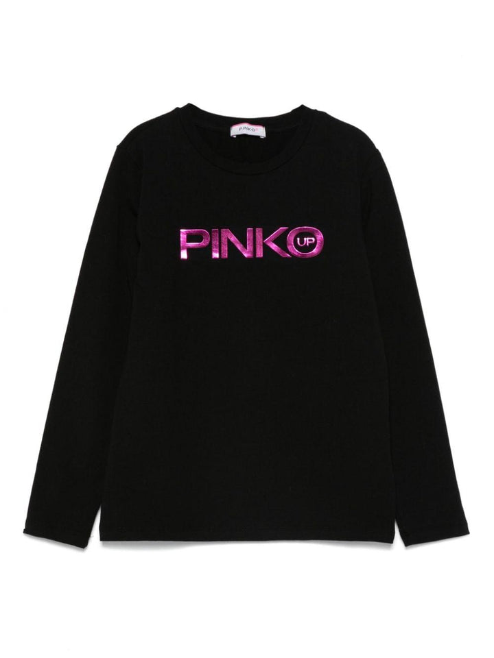 Black t-shirt for girls with logo