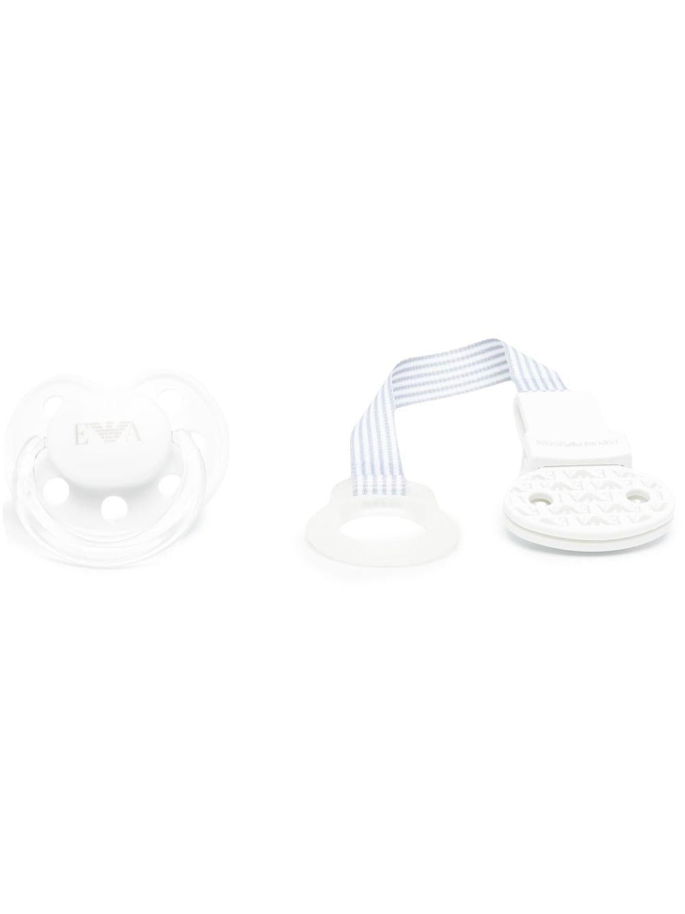 Ciuccio bianco per neonato 409174CC919 00010 Emporio Armani Kids 