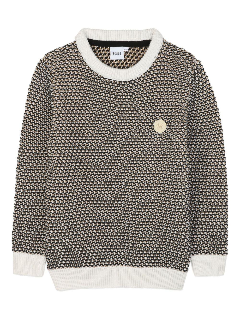 Maglione bianca/nera per bambino J52345 09B Boss Kids 