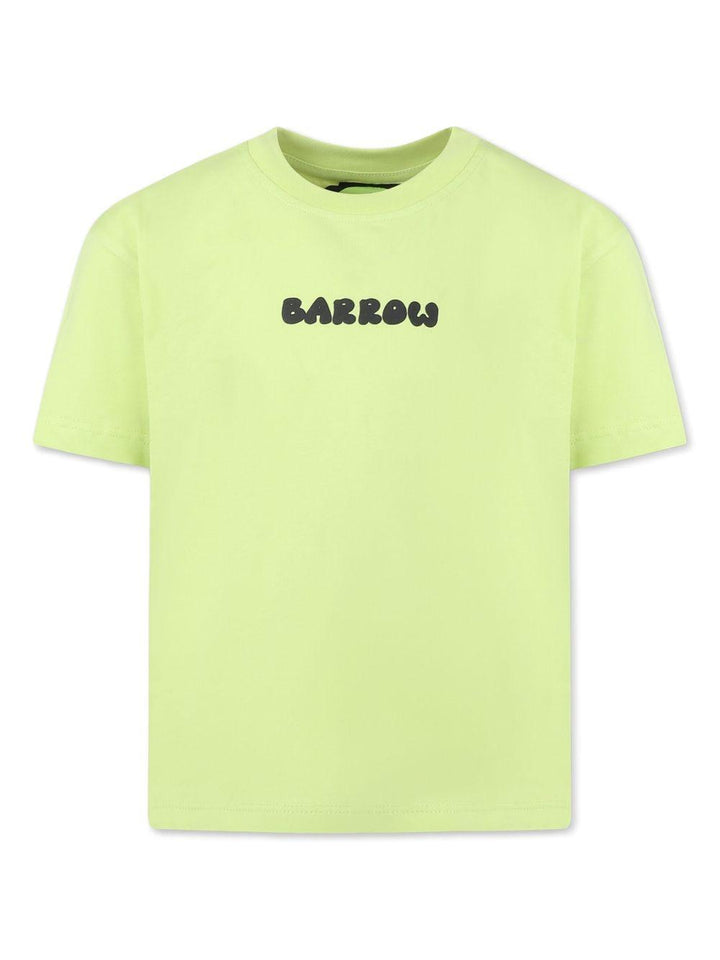 T-shirt verde lime per bambino con logo