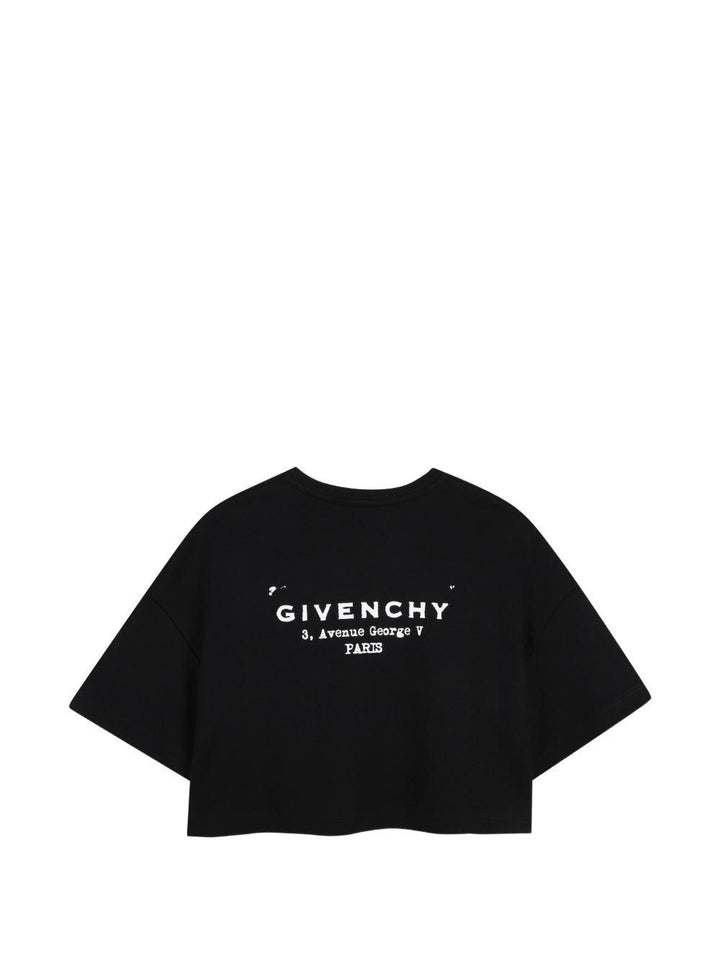 T-shirt nera per bambina H31224 09B Givenchy Kids 