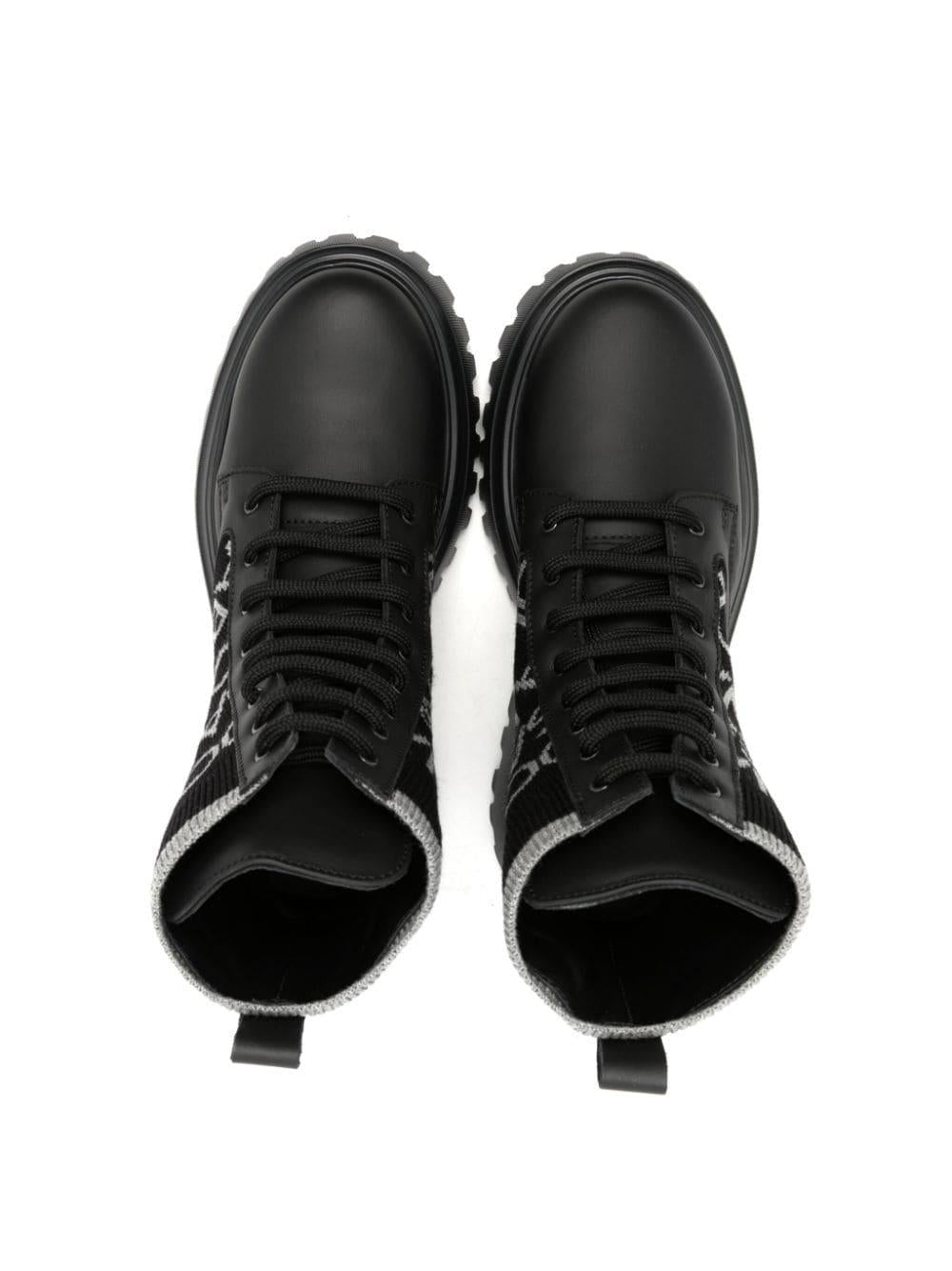 Black leather boots for girls
