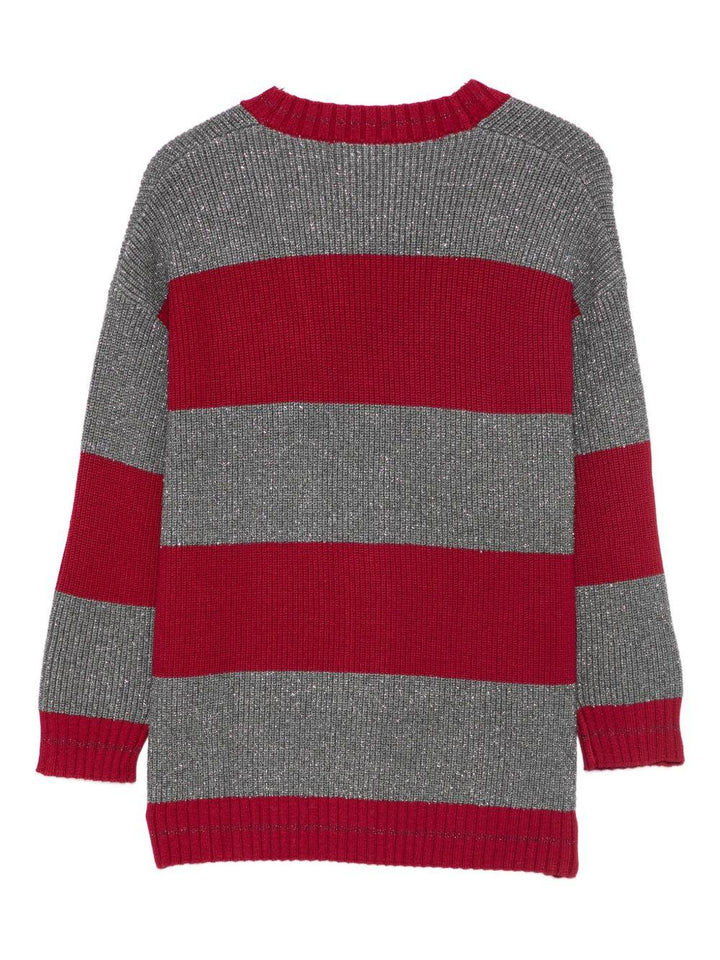 Cardigan rosso/grigio per bambina GF5059MS18F C3801 Liu Jo 
