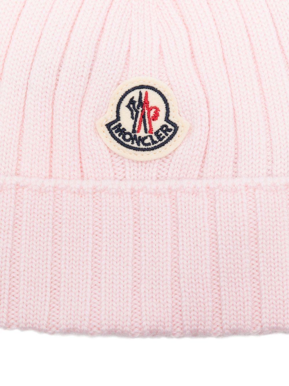 Cappello rosa chiaro per neonata 9513B00006M1131 529 Moncler Kids 