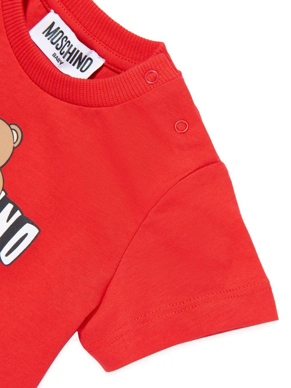 T-shirt rosso per neonato MUM04PLAA03 50109 Moschino Kids 