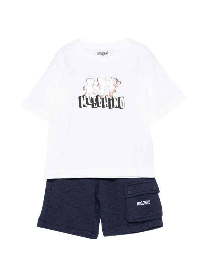 Completo bianco/blu per bambino HUG00WLCA88 83240 Moschino Kids 