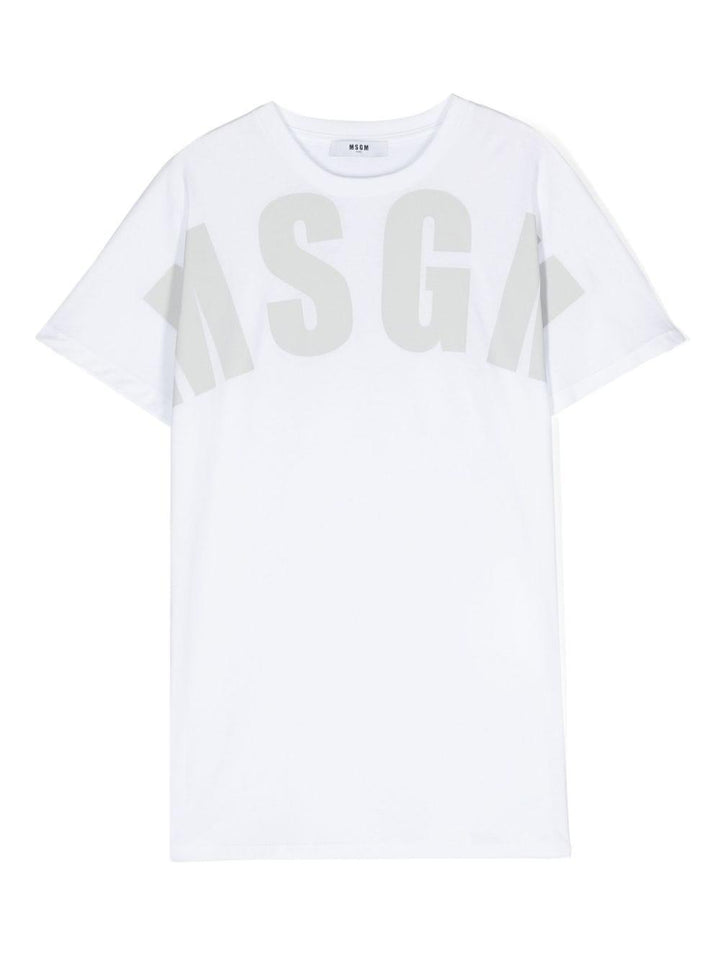 T-shirt bianca per bambio con logo S4MSJUTH006 001 Msgm Kids 