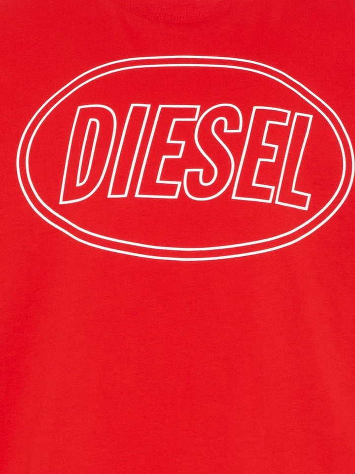 T-shirt rosso per bambino J025820GRAI K405 Diesel Kids 