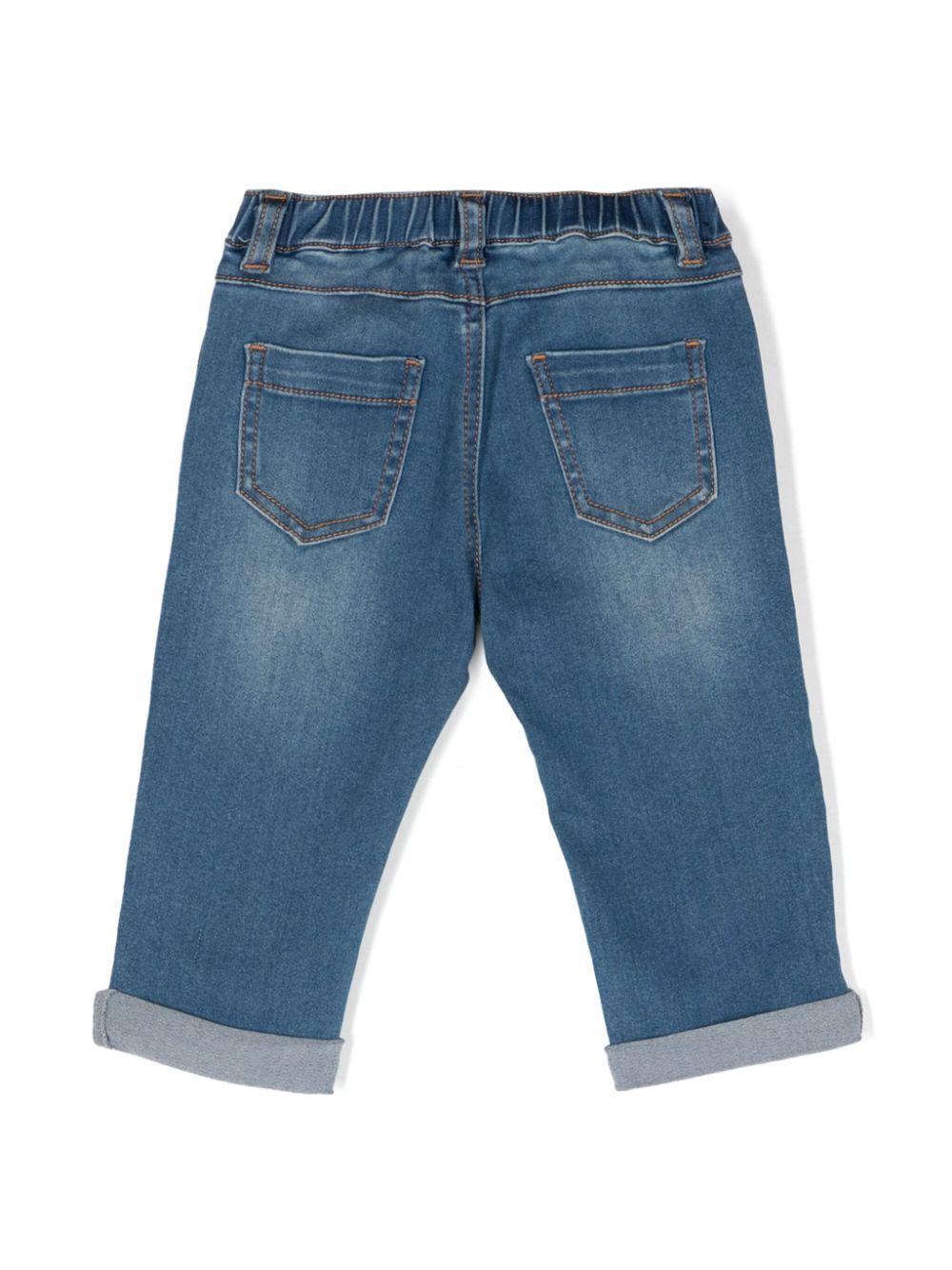 Blue jeans for boys with bear