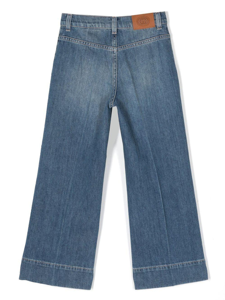 Jeans blu per bambina con logo