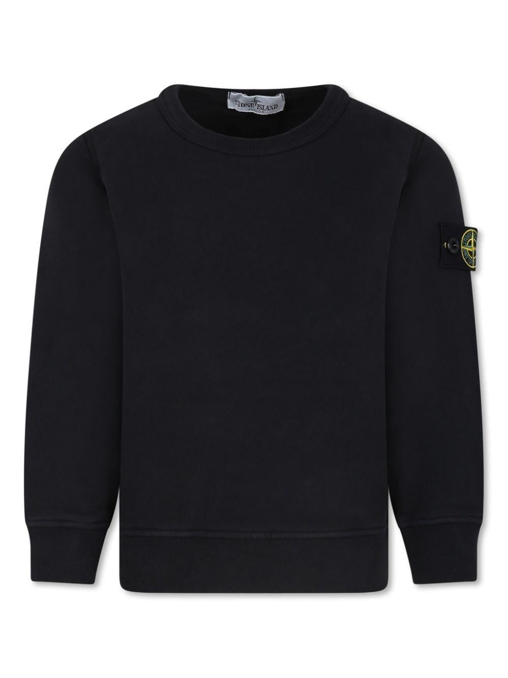 Black cotton sweatshirt for boys