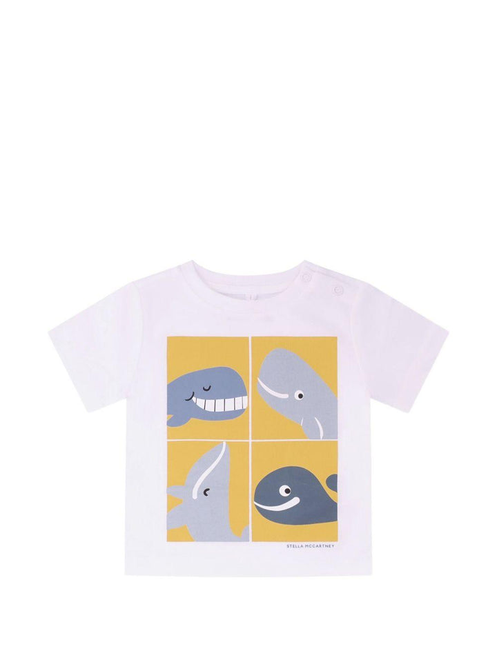 T-shirt bianca per neonato TY8560Z0434 100 Stella McCartney Kids 