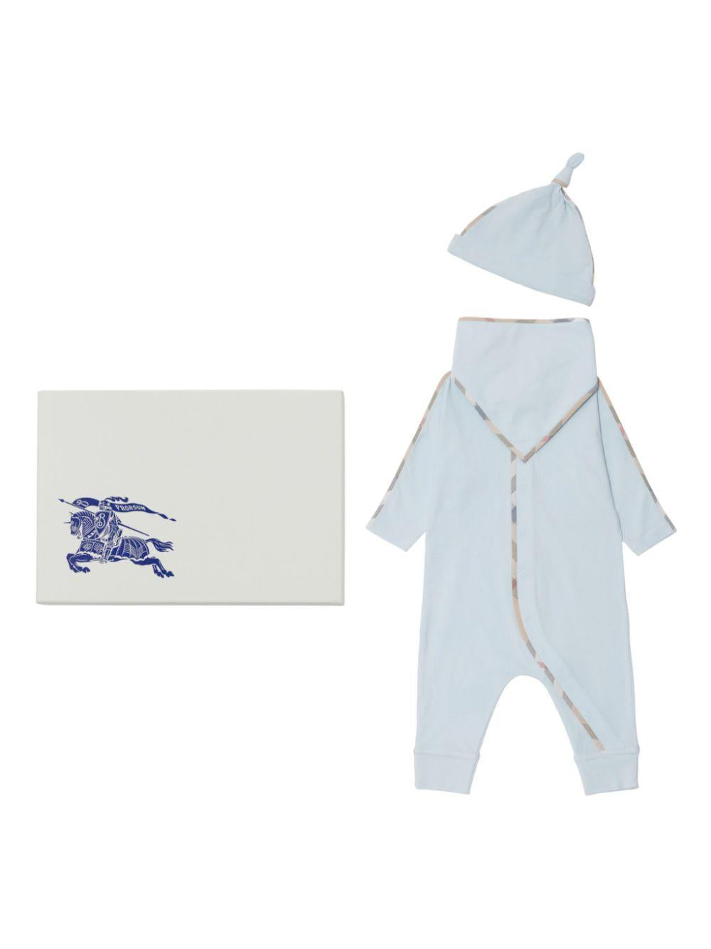Tutina celeste per neonato 8104526 A3149 Burberry Kids 