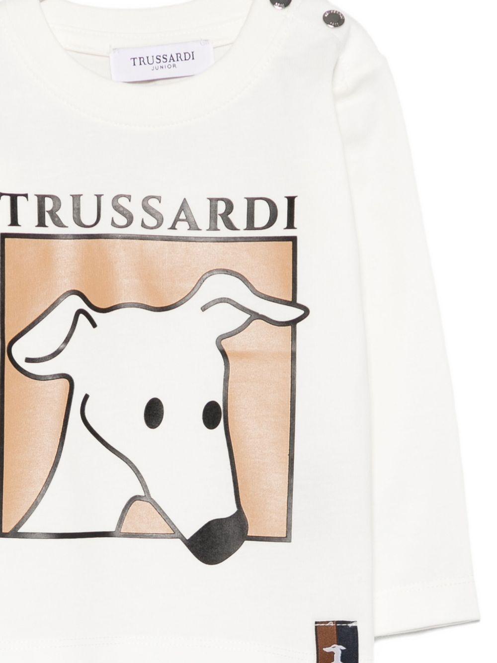 T-shirt bianco per neonato TIA25085TS O-W Trussardi Kids 