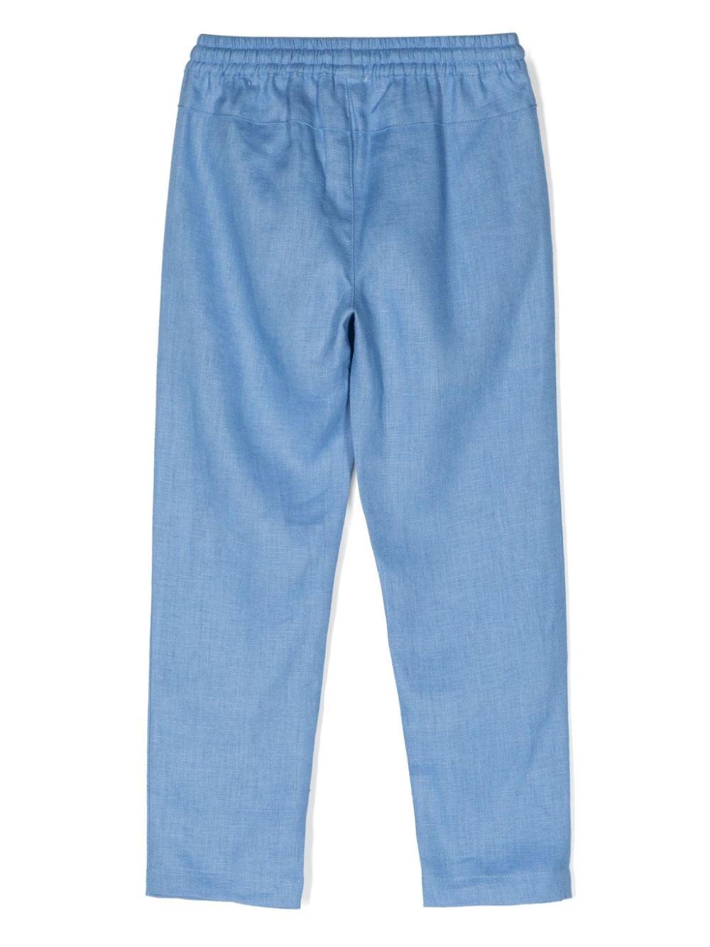 Pantalone azzurro per bambino in lino