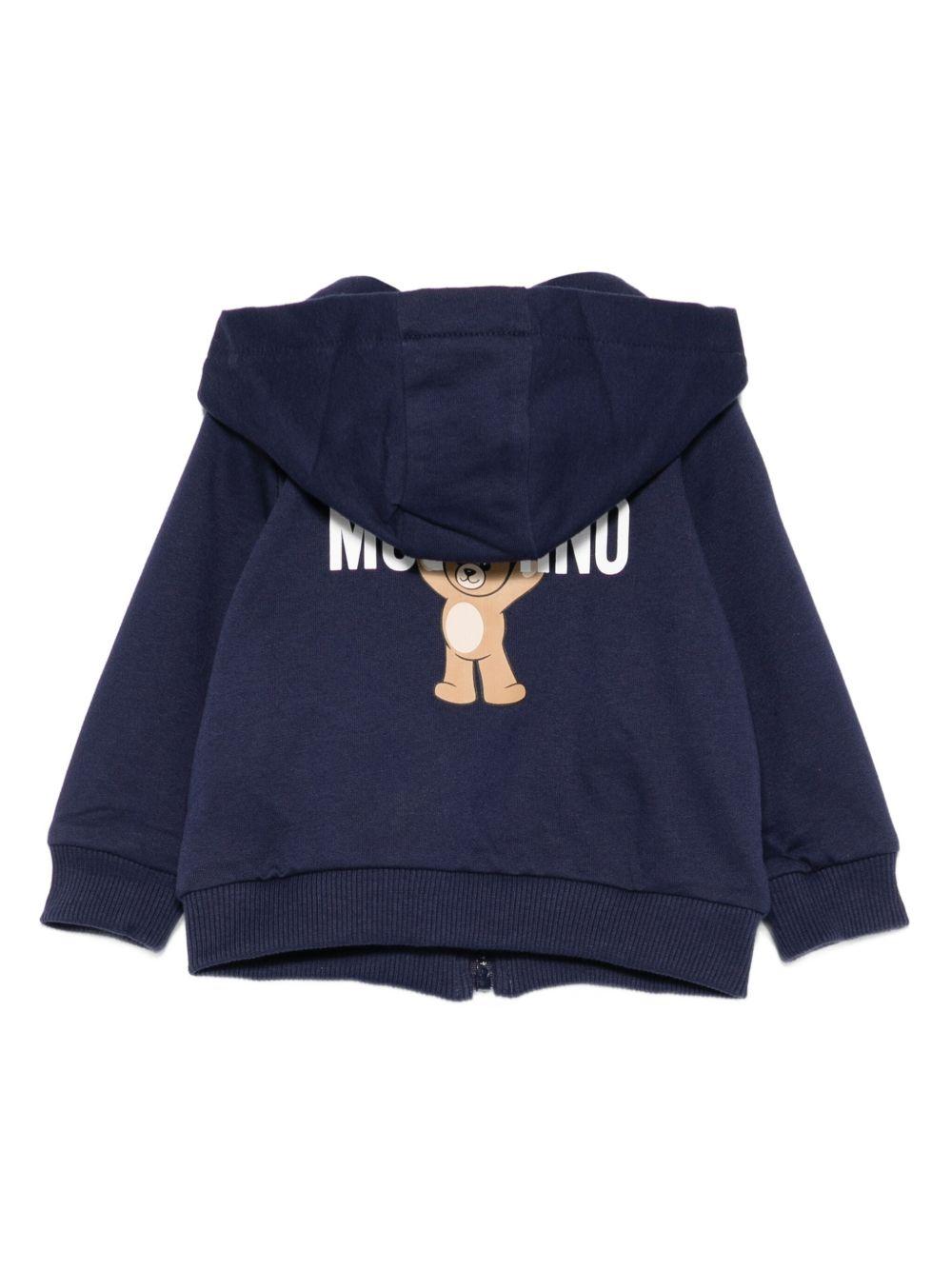 Felpa blu navy per neonato MUF065LCA40 40016 Moschino Kids 