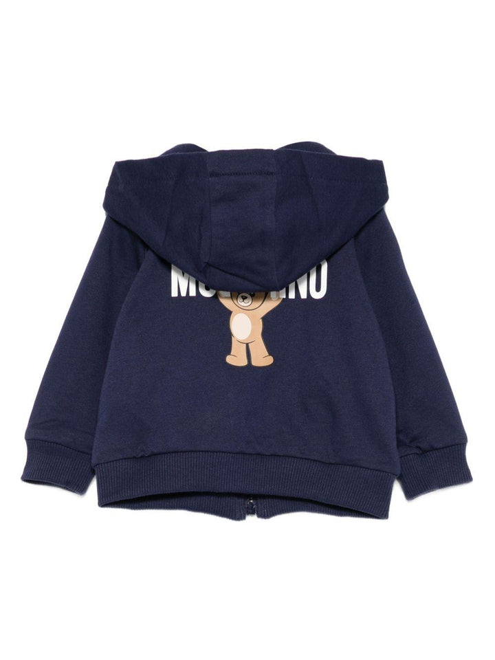 Felpa blu navy per neonato MUF065LCA40 40016 Moschino Kids 