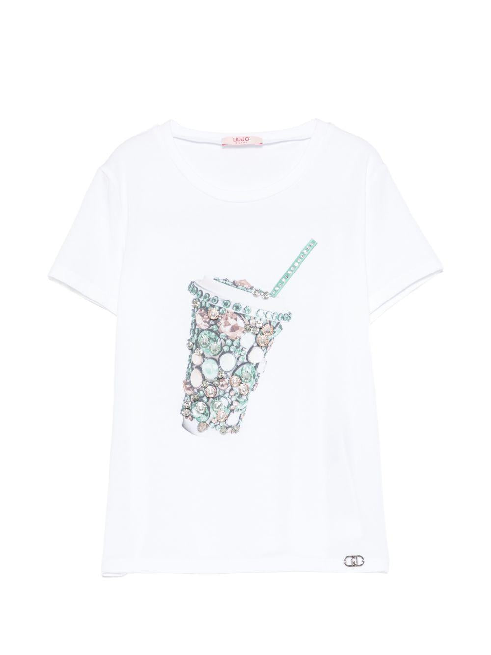 T-shirt bianco per bambina GA6112JS003 L9042 Liu Jo 