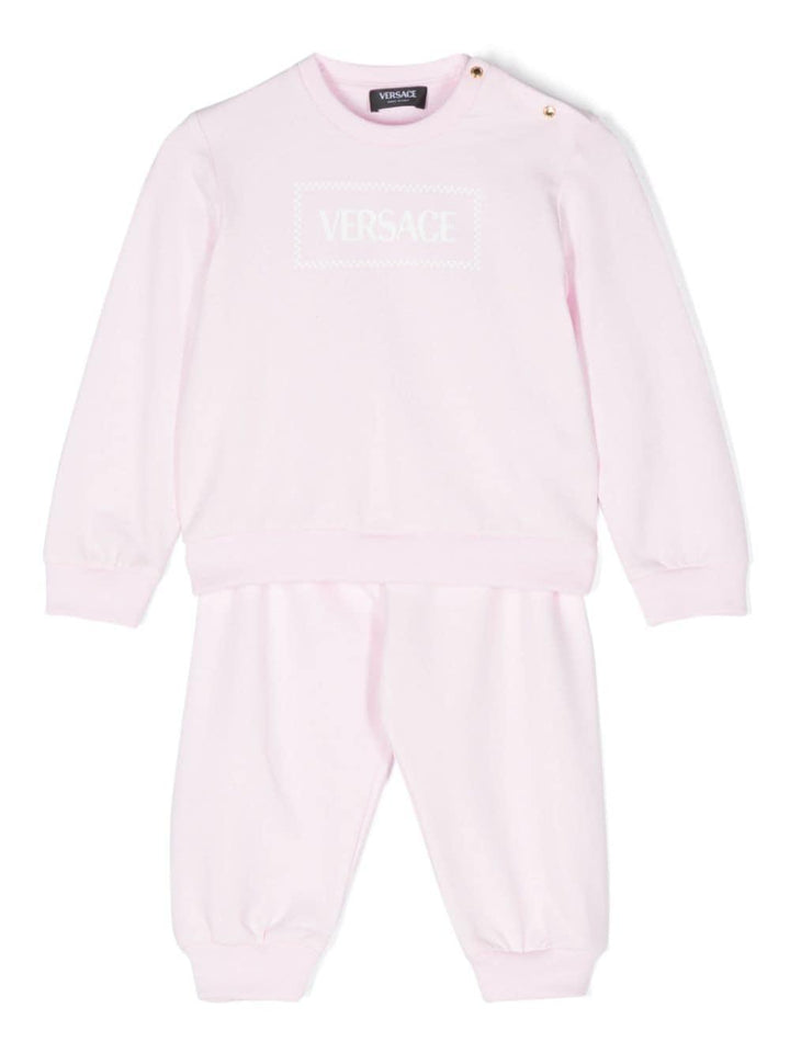 Completo sportivo per neonata in cotone rosa chiaro