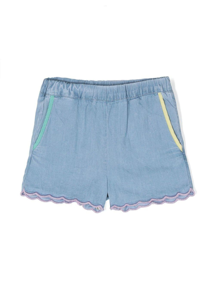 Pantaloncino blu per neonata in denim