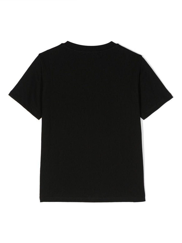 T-shirt nera per bambini con logo bianco