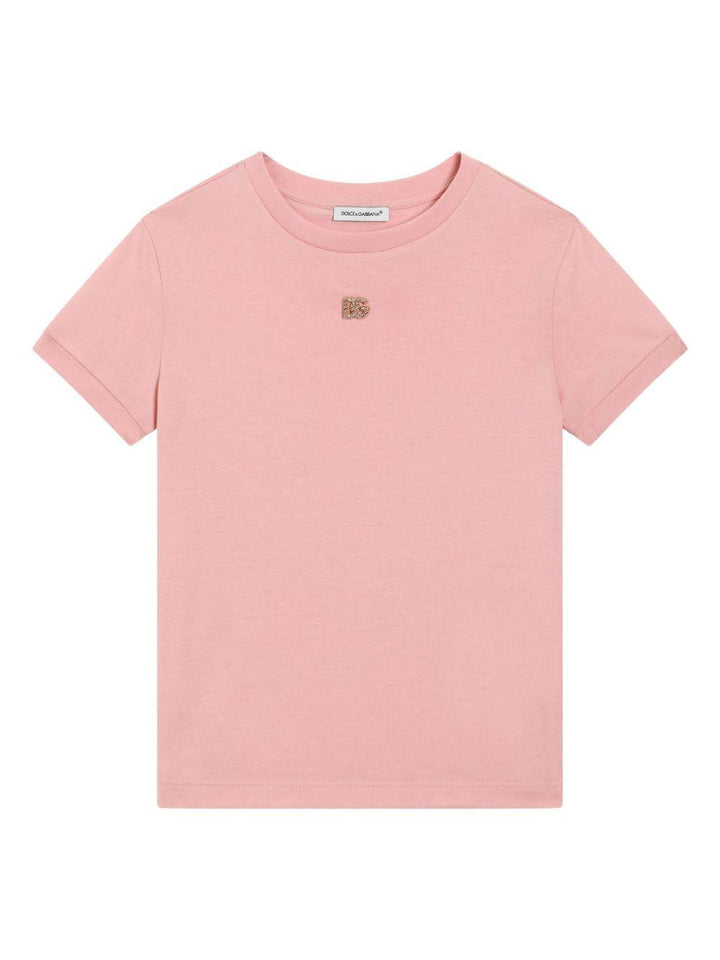 Pink t-shirt for girls with logo