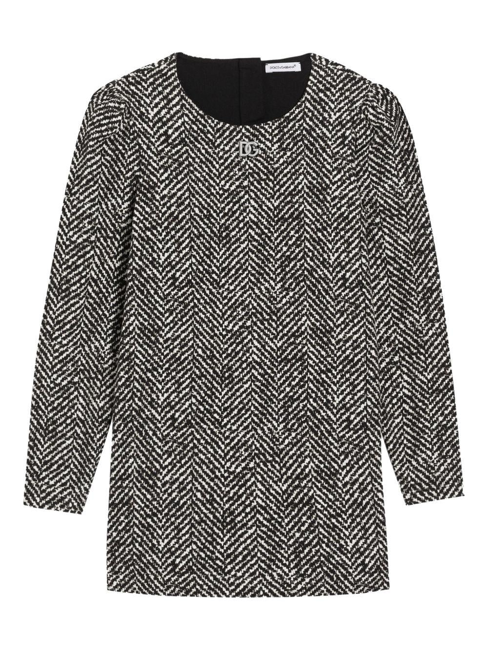Abito bianco/nero per bambina L5JDALFSGDZ HH5QS Dolce & Gabbana Kids 