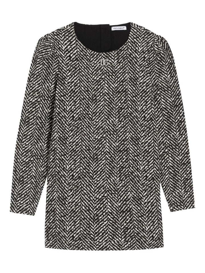 Abito bianco/nero per bambina L5JDALFSGDZ HH5QS Dolce & Gabbana Kids 