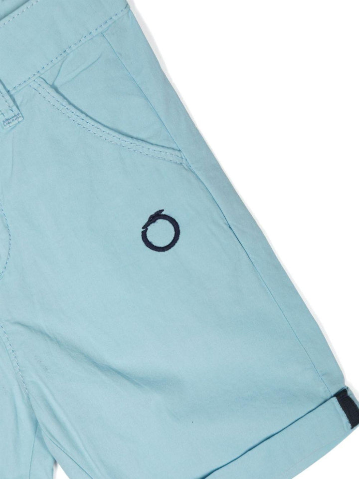 Light blue Bermuda shorts for newborns with logo