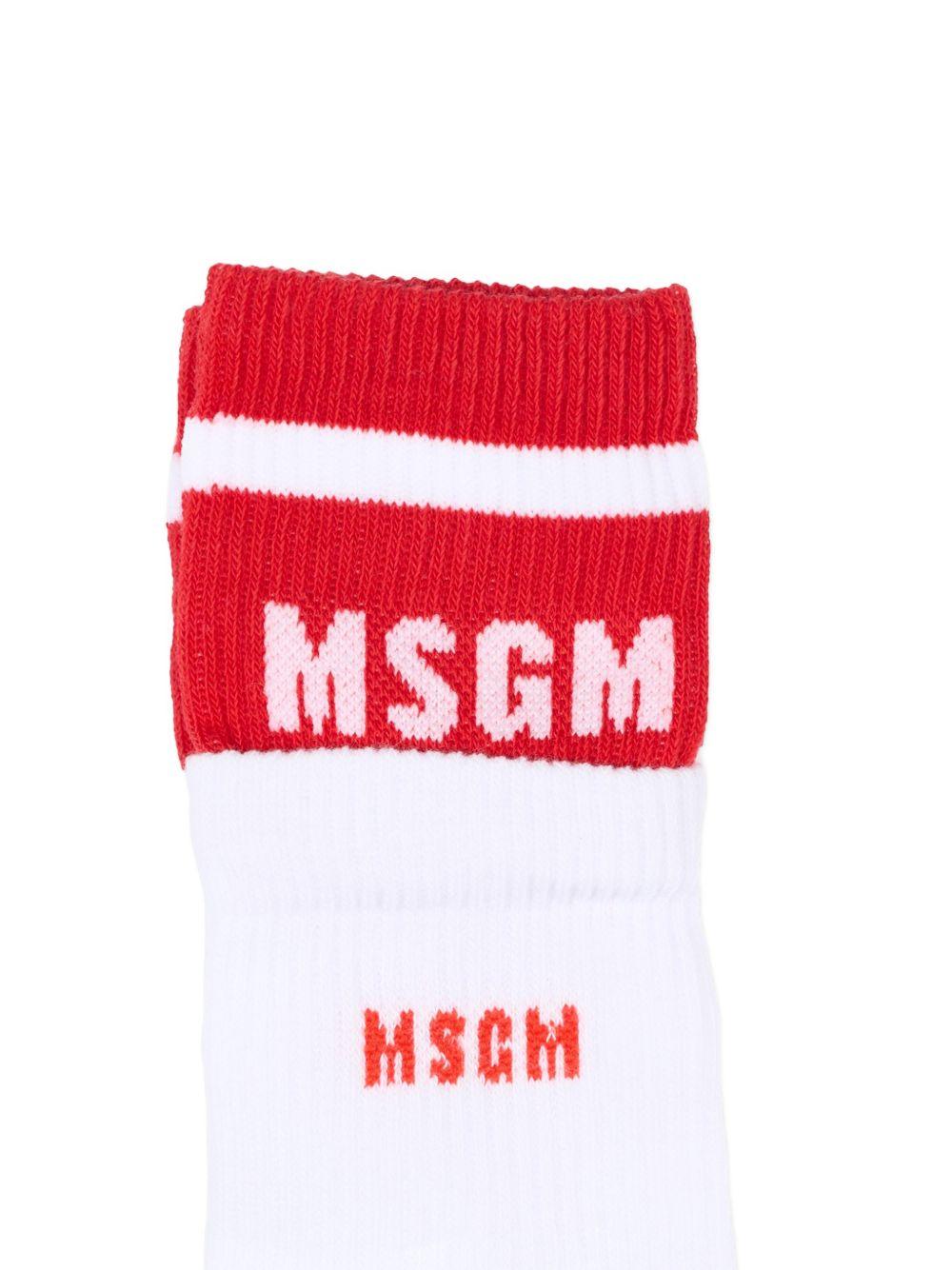 Calze bianche/rosse per bambino S6MSJUSO231 001/01 Msgm Kids 