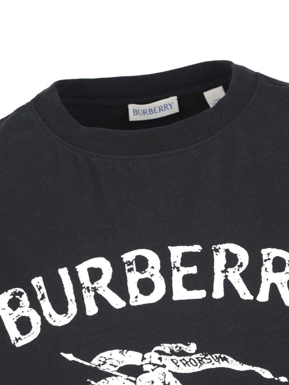 T-shirt nera per bambino 8117667 A1189 Burberry Kids 