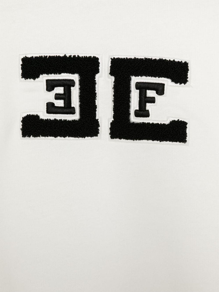 Felpa bianca per bambina con logo