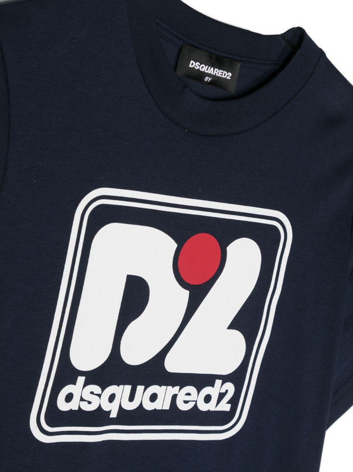 Blue t-shirt for boys with logo