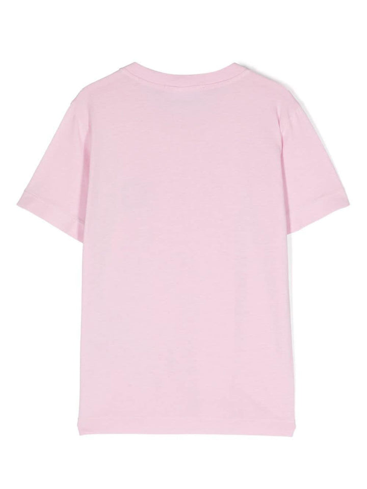 T-shirt rosa per bambina con logo