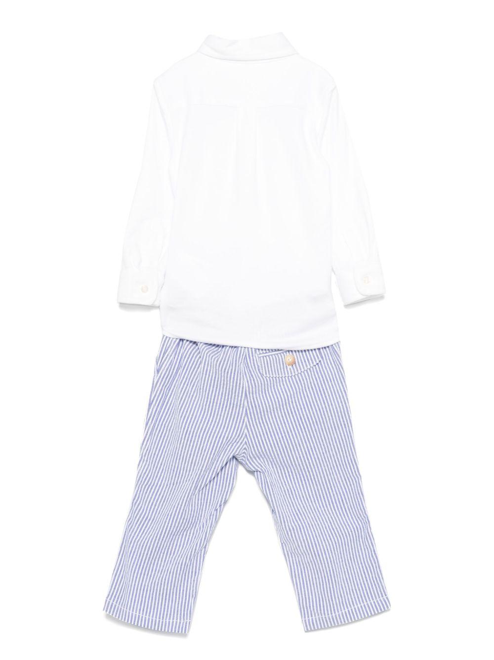 Completo bianco/azzurro per neonato