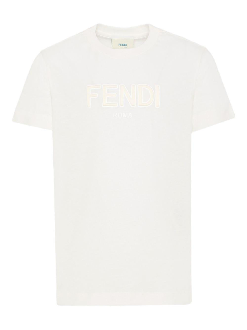 T-shirt bianca per bambino JUI2027AJ F0TU9 Fendi Kids 