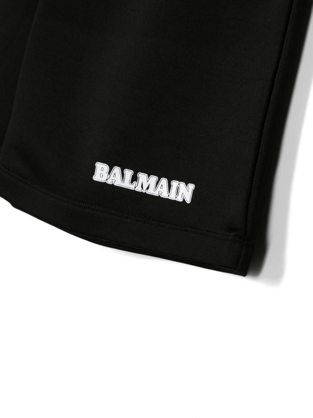 Black Bermuda shorts for boys with logo