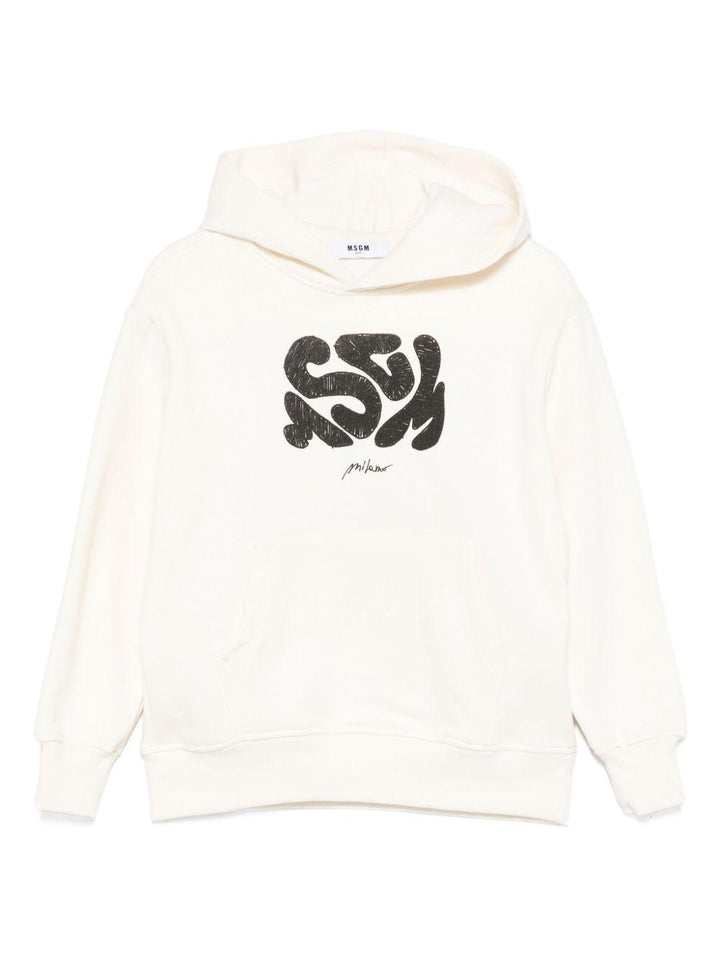 Felpa crema per bambino F5MSJBHS211 013 Msgm Kids 