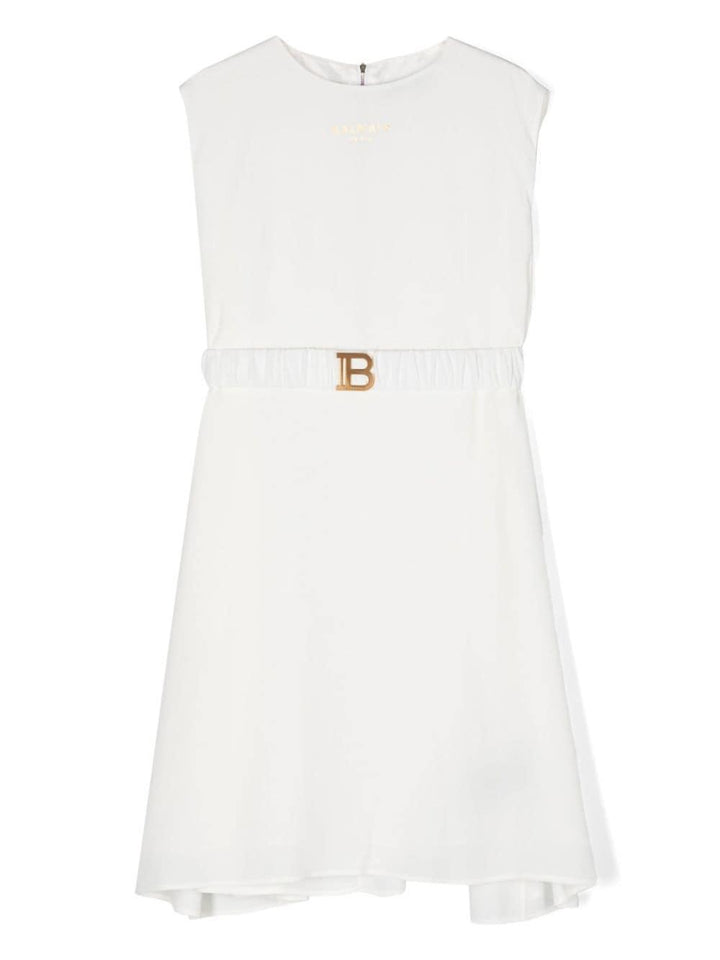 Abito bianco per bambina con logo