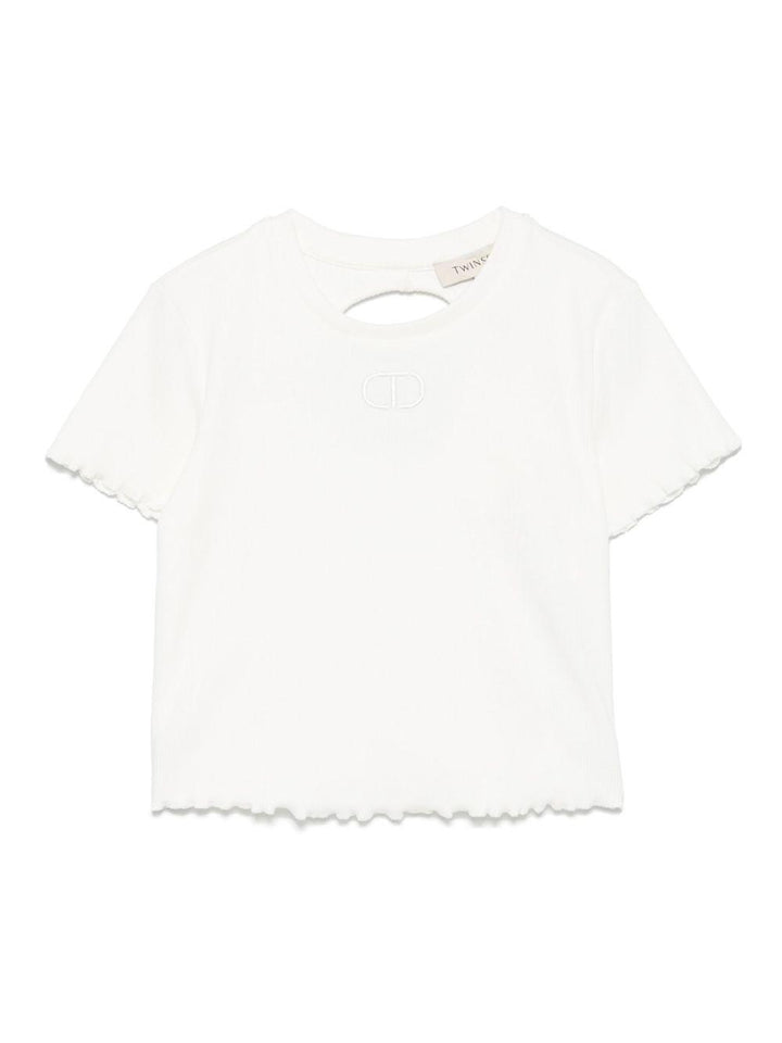 T-shirt bianco per bambina 251GJ2571 00808 Twin Set 