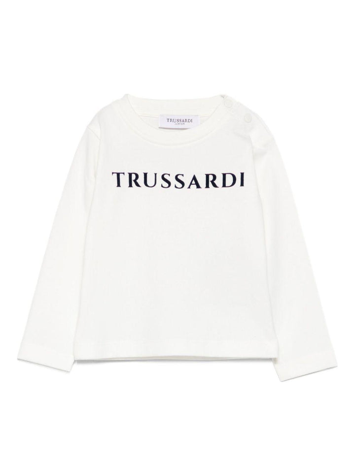 T-shirt bianca per neonato<BR/><BR/> TIA25017TS O-W Trussardi Kids 