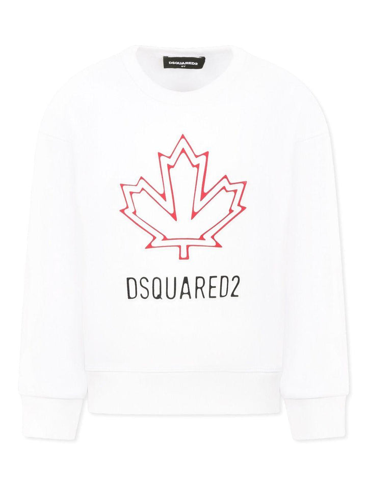 Felpa bianca per bambina DQ2786D0A9U DQ100 Dsquared2 Kids 