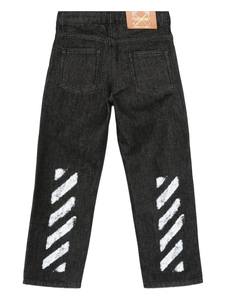 Jeans nero per bambino OBYA005F25DEN001 1001 Off White Kids 