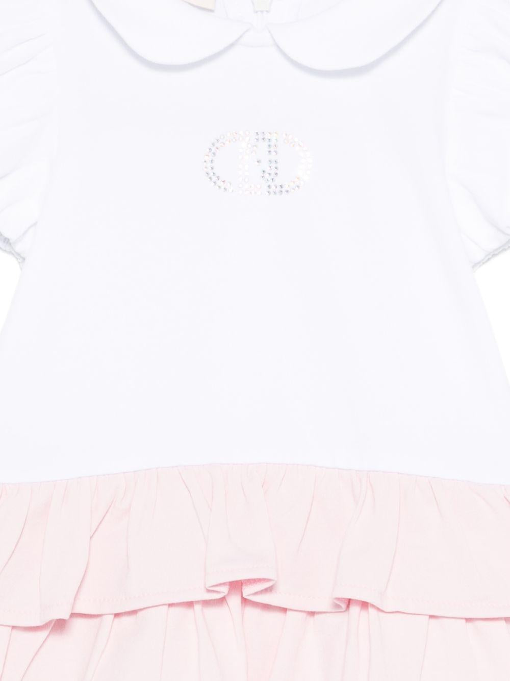 Abito bianco/rosa per neonata HA6067JS003 C3863 Liu Jo 