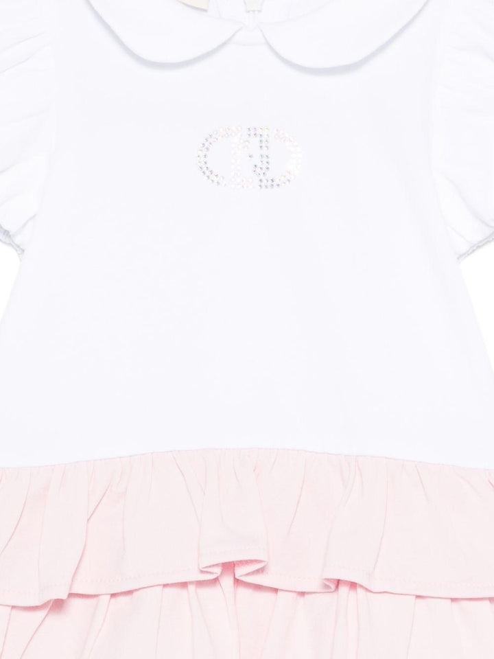 Abito bianco/rosa per neonata HA6067JS003 C3863 Liu Jo 