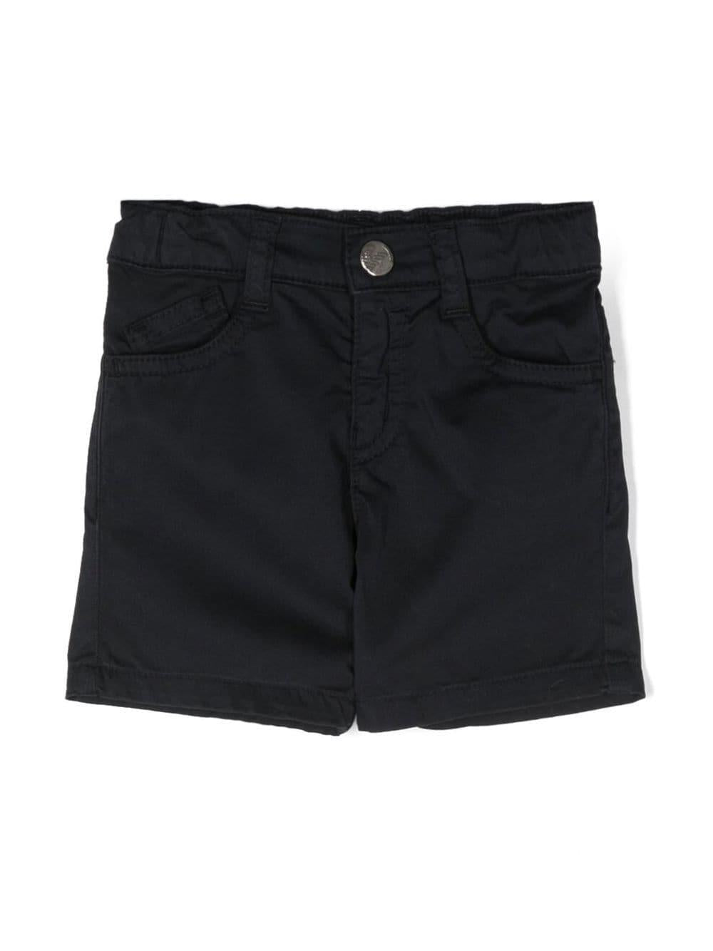 Blue Bermuda shorts for newborns with logo