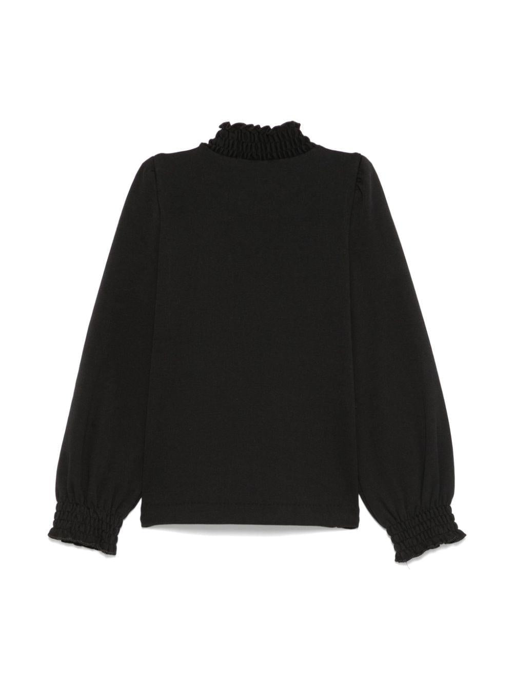 Black T-shirt for girls with logo